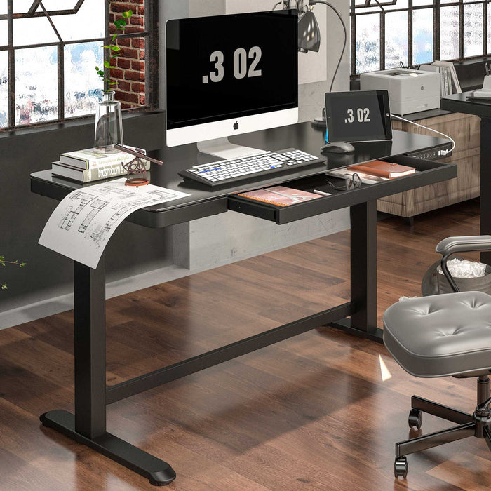 Height Adjustable Sit & Stand Desk, Electric Standing, Black, 1200 x 600mm - DH53