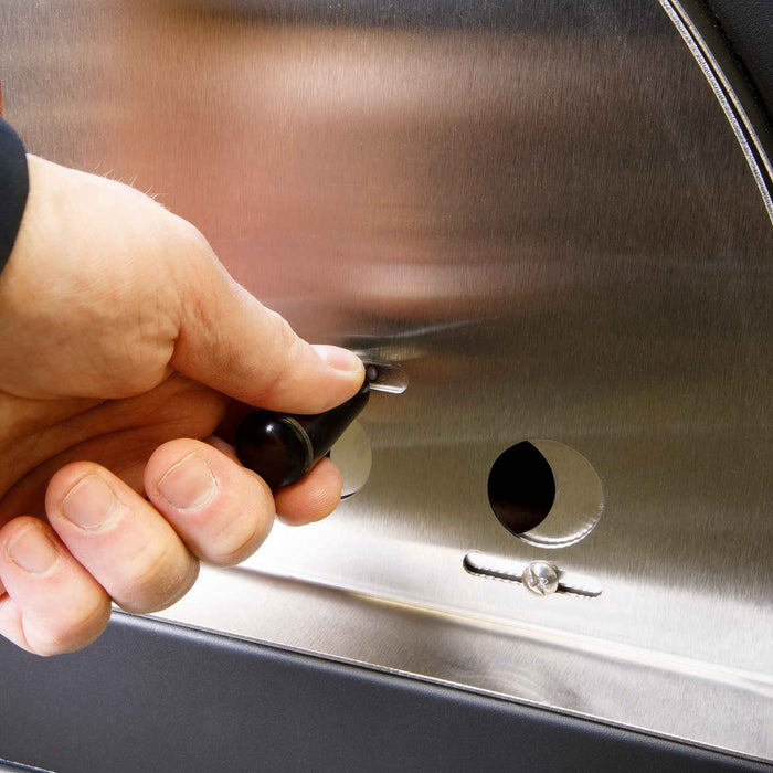 Large Outdoor Wood-Fired Pizza Oven & Smoker With Side Shelves & Stand - DG103