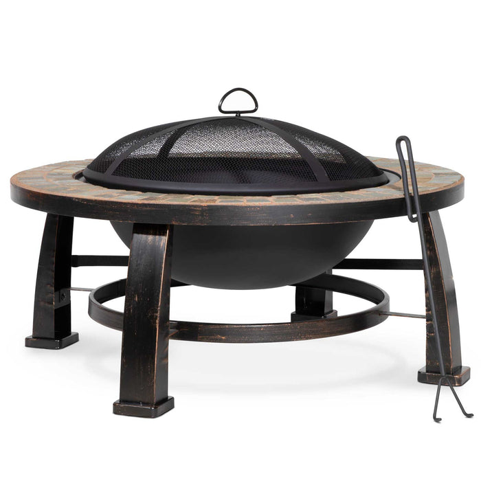 30" Deluxe Traditional Style Fire Pit/Fireplace/Outdoor Heater With Slate Top - DG111