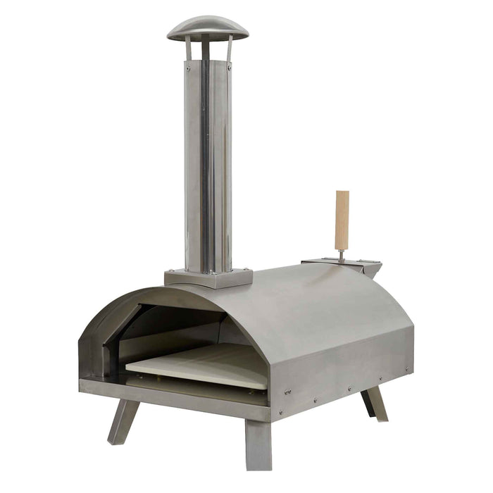 Portable Wood-Fired 14" Pizza Oven And Smoking Oven, Stainless Steel - DG11