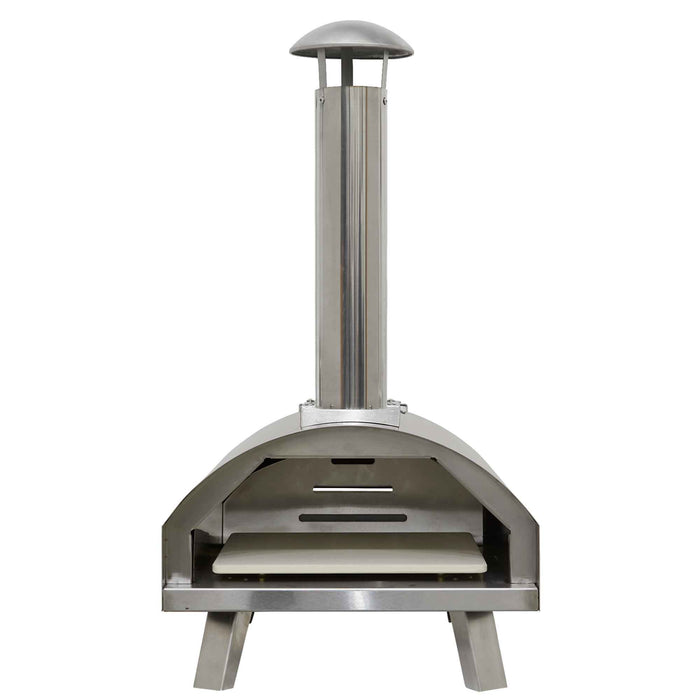 Portable Wood-Fired 14" Pizza Oven And Smoking Oven, Stainless Steel - DG11