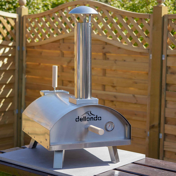 Portable Wood-Fired Stainless Steel Pizza Oven With Cover/Carry Bag And Trolley - DG259