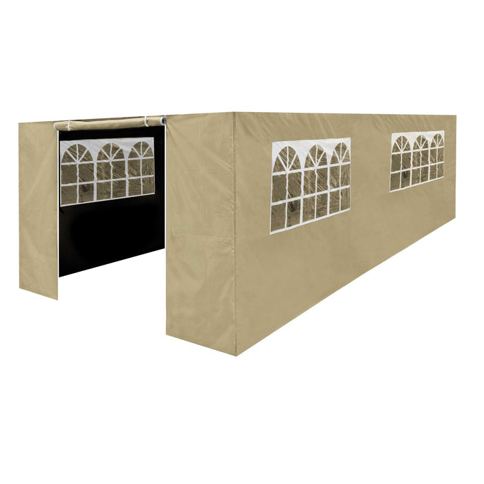 Premium Gazebo/Marquee Side Walls/Doors/Windows, Fits 3 X 6m Models - Beige - DG154