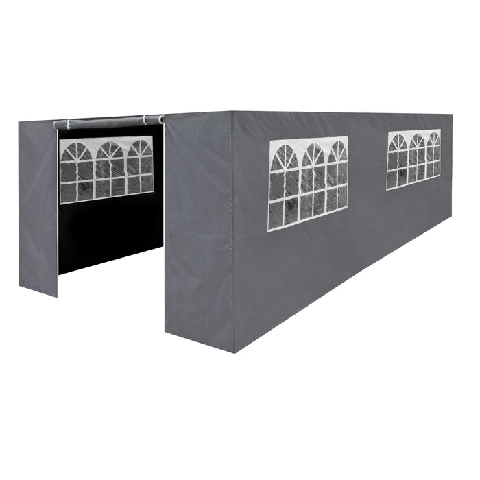 Premium Gazebo/Marquee Side Walls/Doors/Windows, Fits 3 X 6m Models - Grey - DG157