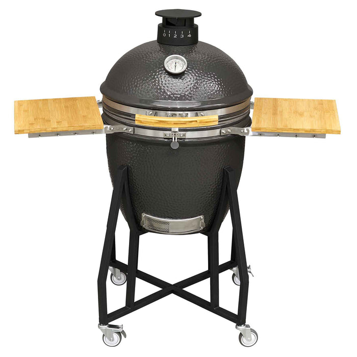 Deluxe Kamado Style BBQ Grill, Oven, Smoker With Wheeled Stand, Ceramic 22"(56cm) - DG159