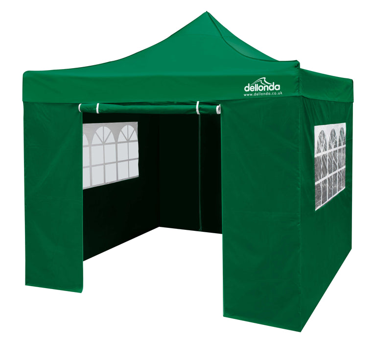 Premium 3x3m Pop-Up Gazebo & Side Walls, Water Resistant With Carry Bag, Stakes & Weight Bags - Green - DG166