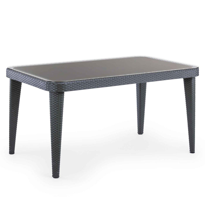 Outdoor Dining Table Weather Resistant PP/Fibreglass, 90x150cm (W X H), Anthracite - DG209