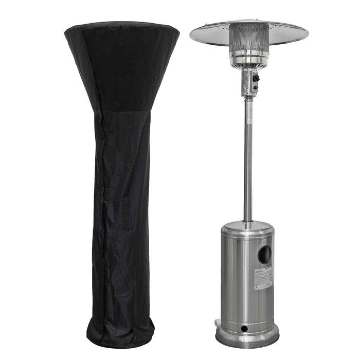 Freestanding Gas Patio Heater 13kW With Wheels & Cover, Commercial & Domestic Use, Stainless Steel - DG221
