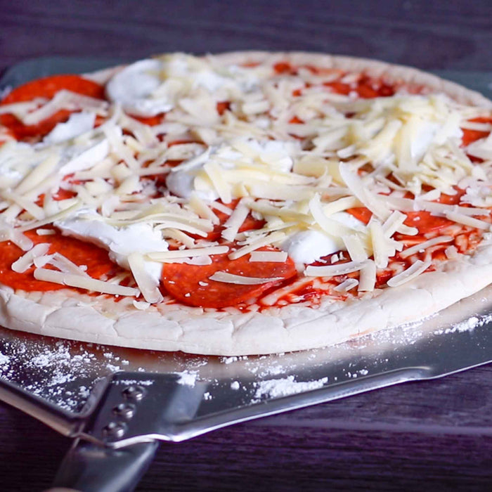 Stainless Steel Pizza Peel, 11 X 15" With 5" Wooden Handle - DG39