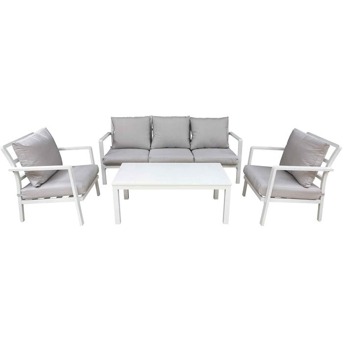 Kyoto 4 Piece Aluminium Outdoor Sofa Set, White - DG52