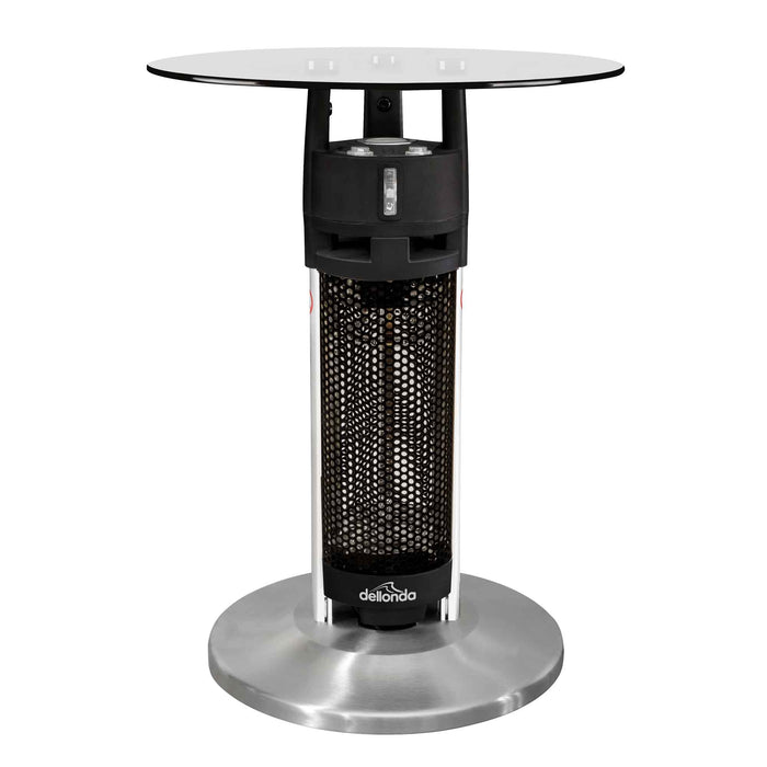 Bistro Bar Table With 1200W Patio Heater, 65cm, Black/Stainless Steel - DG62