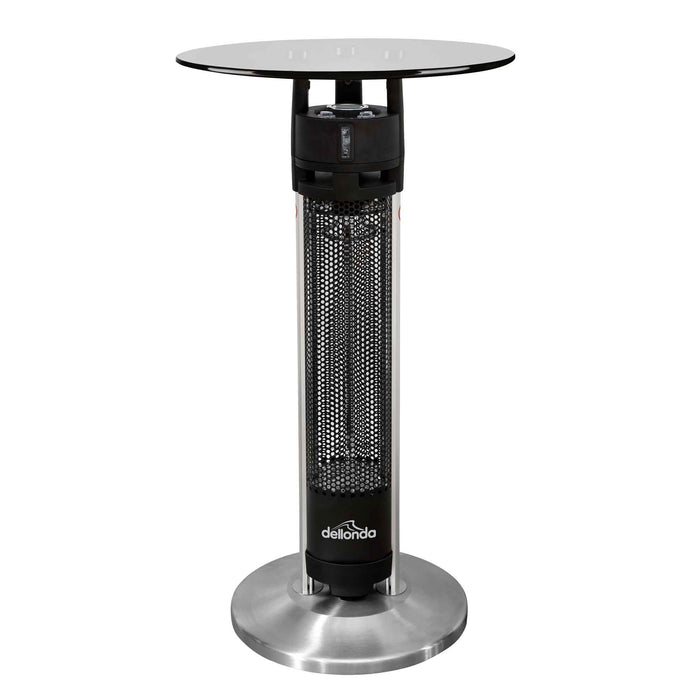 Bistro Bar Table With 1200W Patio Heater, 95cm, Black/Stainless Steel - DG63
