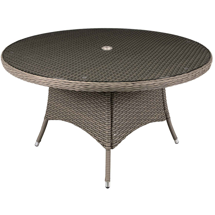 Chester Rattan Wicker Outdoor Dining Table With Tempered Glass Top - DG67
