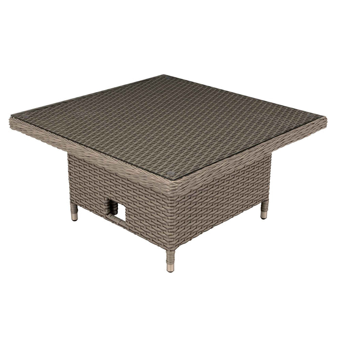 Chester Rattan Wicker Height-Adjustable Outdoor Dining Table, Brown - DG73