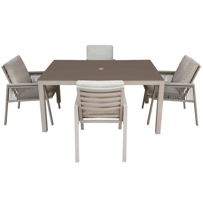 Fusion 5 Piece Outdoor Dining Set With Weatherproof Aluminium Frame - DG275