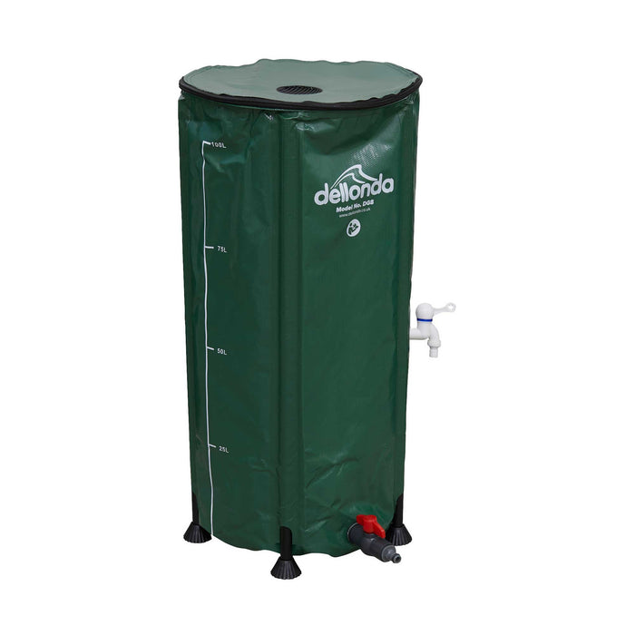 Collapsible PVC Garden Water Butt With Zipped Lid & Drain Tap, 100L - DG8