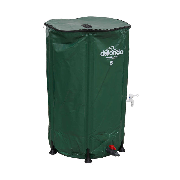Collapsible PVC Garden Water Butt With Zipped Lid & Drain Tap, 250L - DG9