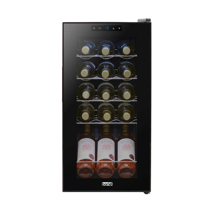 Baridi 15 Bottle Wine Fridge with Touch Controls & LED Light, Black - DH5