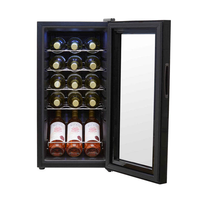 Baridi 15 Bottle Wine Fridge with Touch Controls & LED Light, Black - DH5