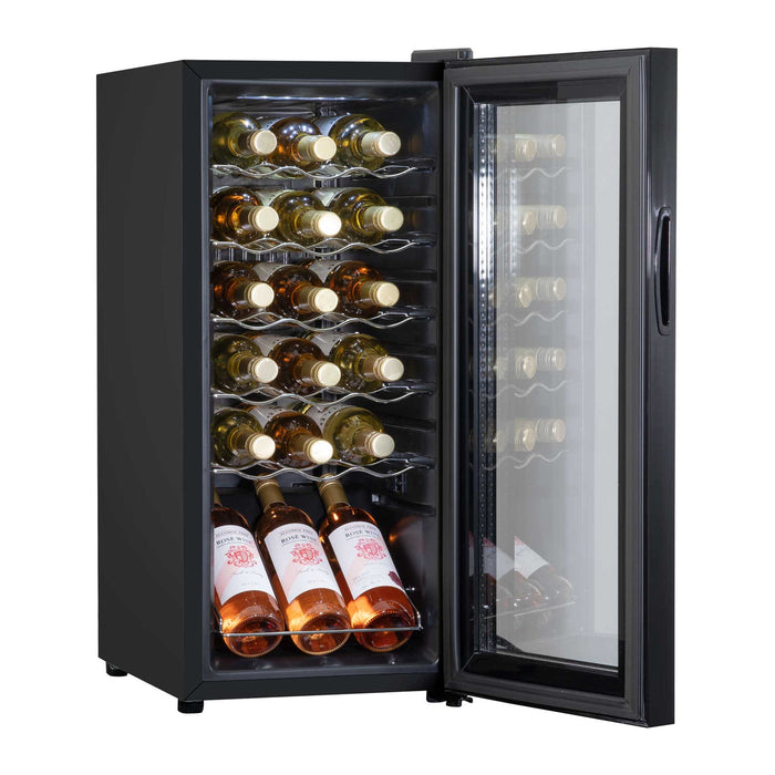Baridi 18 Bottle Wine Cooler Fridge with Digital Touch Screen Controls & LED Light, Black - DH6