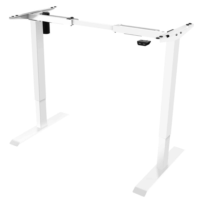 Single Motor Adjustable Sit & Stand Desk Frame, 70kg Capacity, White - DH64