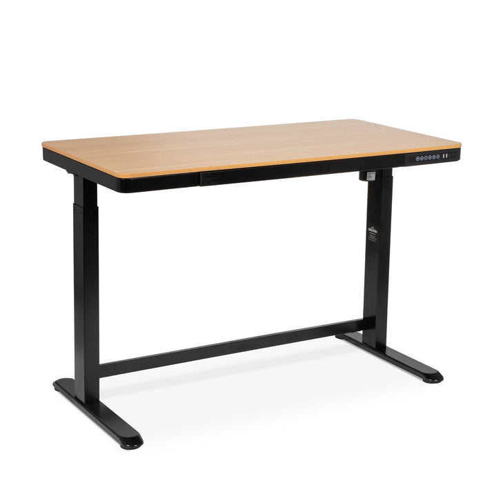 Single Motor Height Adjustable Sit & Stand Desk, Oak, 1200 x 600mm - DH65