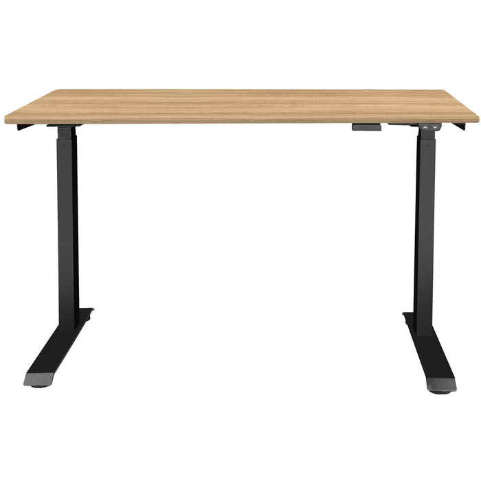 Single Motor Height Adjustable Sit & Stand Desk, Oak, 1200 x 600mm - DH66