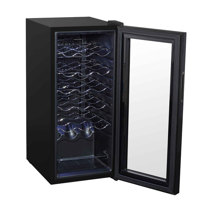 Baridi 18 Bottle Wine Cooler Fridge with Digital Touch Screen Controls & LED Light, Black - DH6