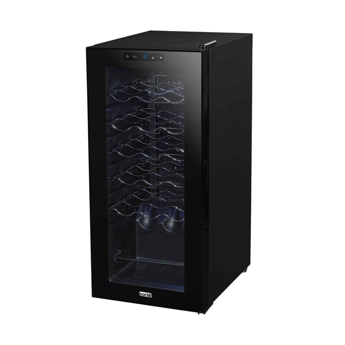 Baridi 18 Bottle Wine Cooler Fridge with Digital Touch Screen Controls & LED Light, Black - DH6