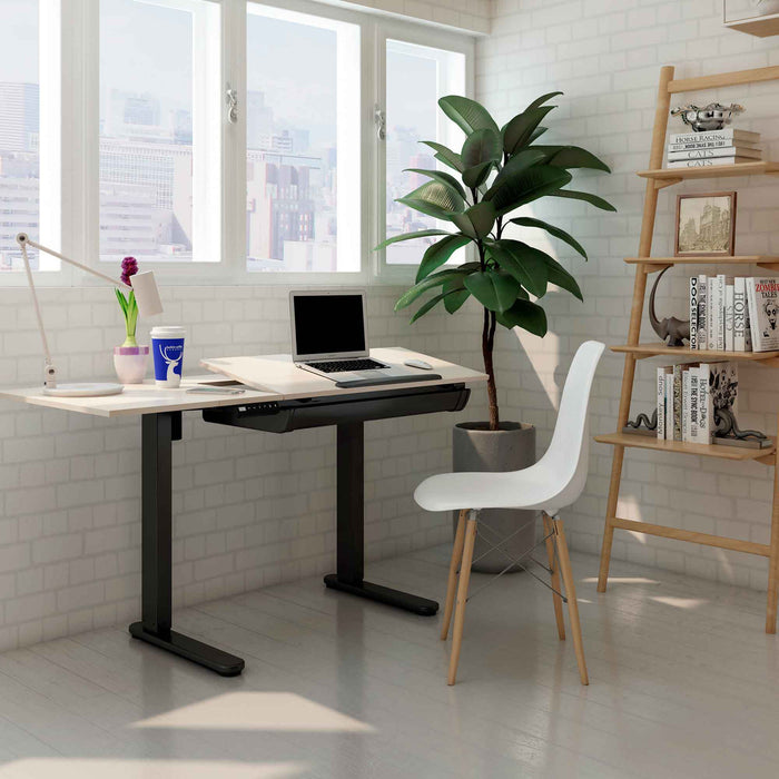 Electric Standing Drafting Desk, Drawing Sit/Stand Table with 0°-40° Tilt & Drawer - DH71