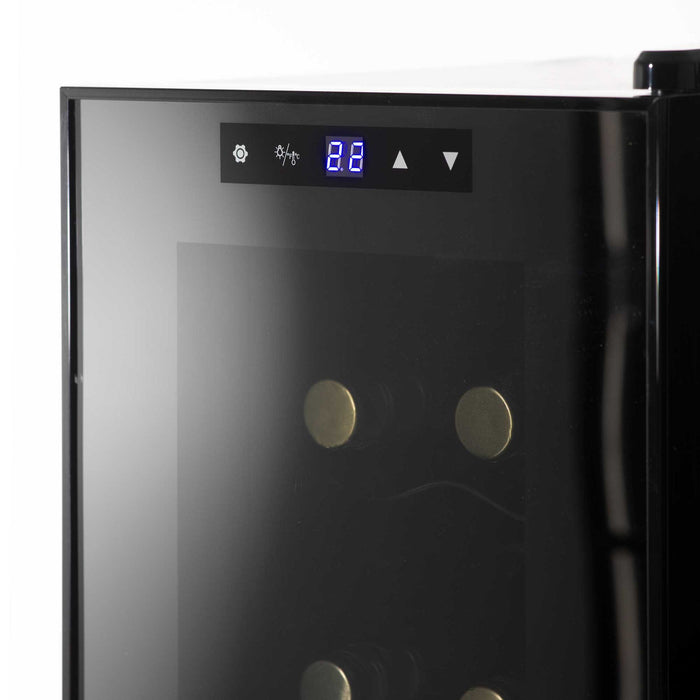 Baridi 12 Bottle Wine Fridge Cooler, Super Quiet 25dB, Touch Control, LED - Black - DH73