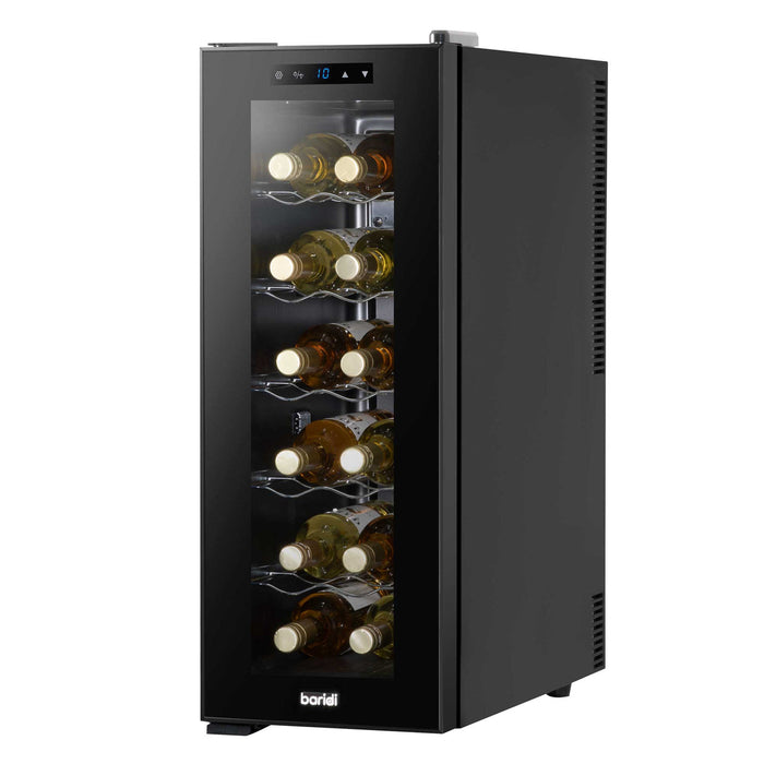 Baridi 12 Bottle Wine Fridge Cooler, Super Quiet 25dB, Touch Control, LED - Black - DH73