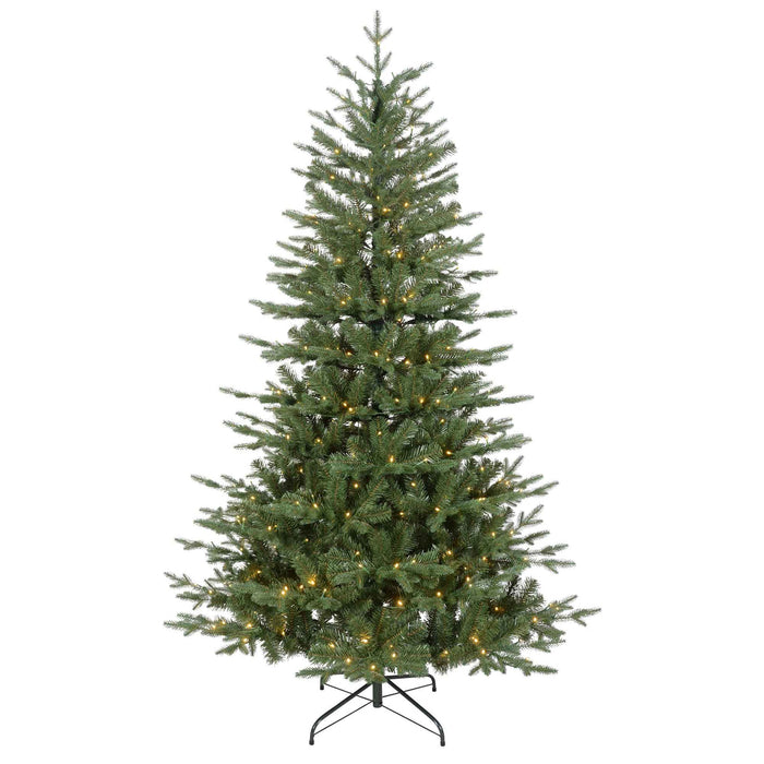 Pre-Lit 6ft Hinged Christmas Tree with Warm White LED Lights & PE/PVC Tips - DH81