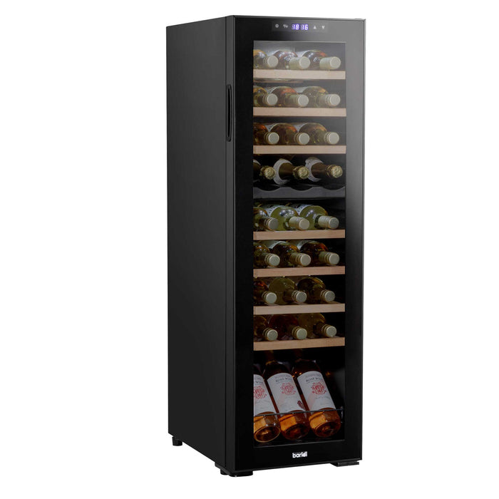 Baridi 27 Bottle Dual Zone Wine Cooler, Fridge, Touch Screen Controls, Wooden Shelves, LED - DH90
