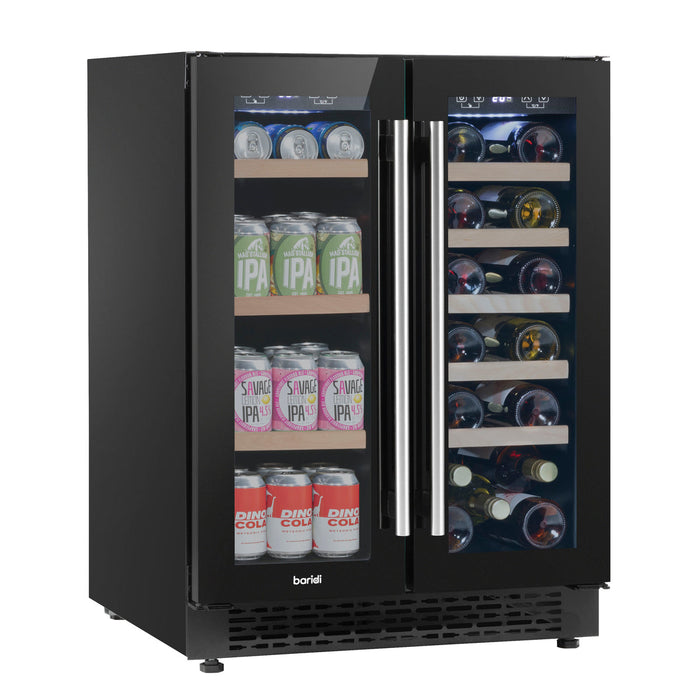 Baridi Dual Zone Wine Cooler and Drinks Fridge 40 Bottle/120 Can Under Counter/Freestanding - DH96