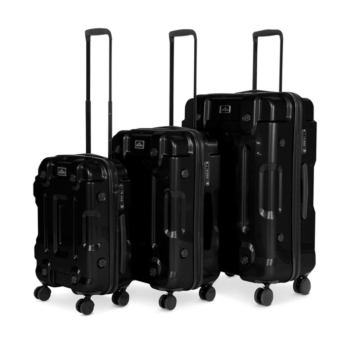 3-Piece Lightweight ABS/PC Luggage Set with TSA Locks - 20", 24", 28" - Black - DL10