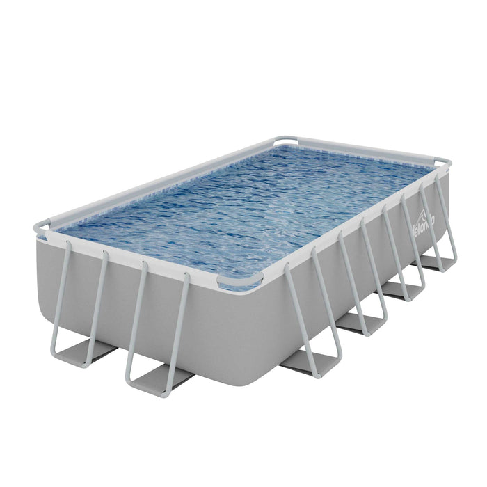 18ft Deluxe Steel Frame Swimming Pool, Rectangular With Filter Pump - DL22