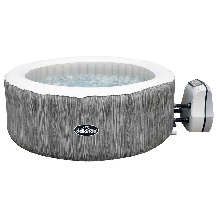 2-4 Person Inflatable Hot Tub Spa With Smart Pump - Wood Effect - DL88