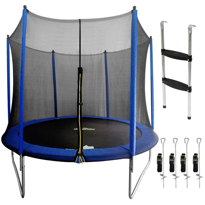 10ft Heavy-Duty Outdoor Trampoline For Kids With Safety Enclosure Net, Includes Anchor Kit & Ladder - DL94