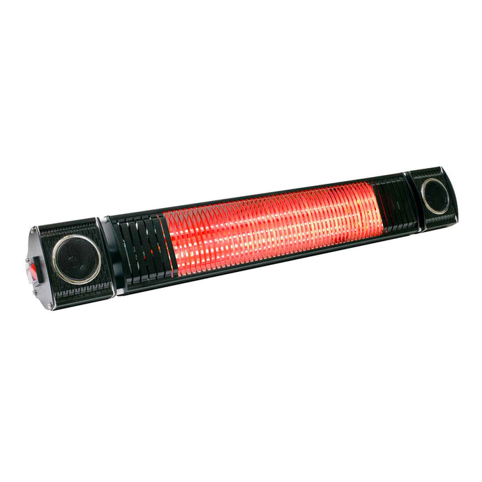 Infrared Outdoor 2000W Patio Heater IPX5 Rated With Wireless Speakers For Music, Black - DG125