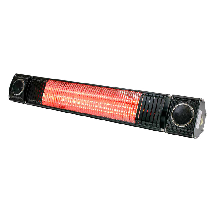 Infrared Outdoor 2000W Patio Heater IPX5 Rated With Wireless Speakers For Music, Black - DG125
