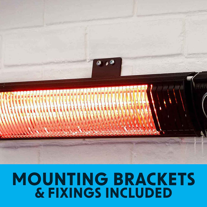 Infrared Outdoor 2000W Patio Heater IPX5 Rated With Wireless Speakers For Music, Black - DG125