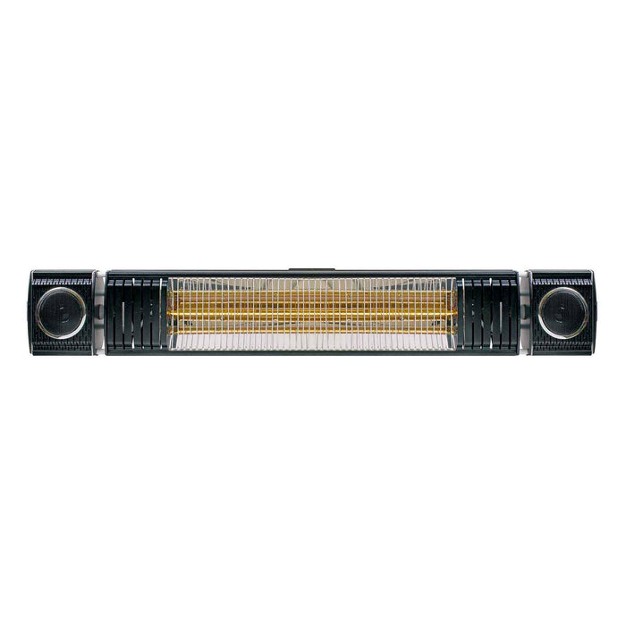 Infrared Outdoor 2000W Patio Heater IPX5 Rated With Wireless Speakers For Music, Black - DG125