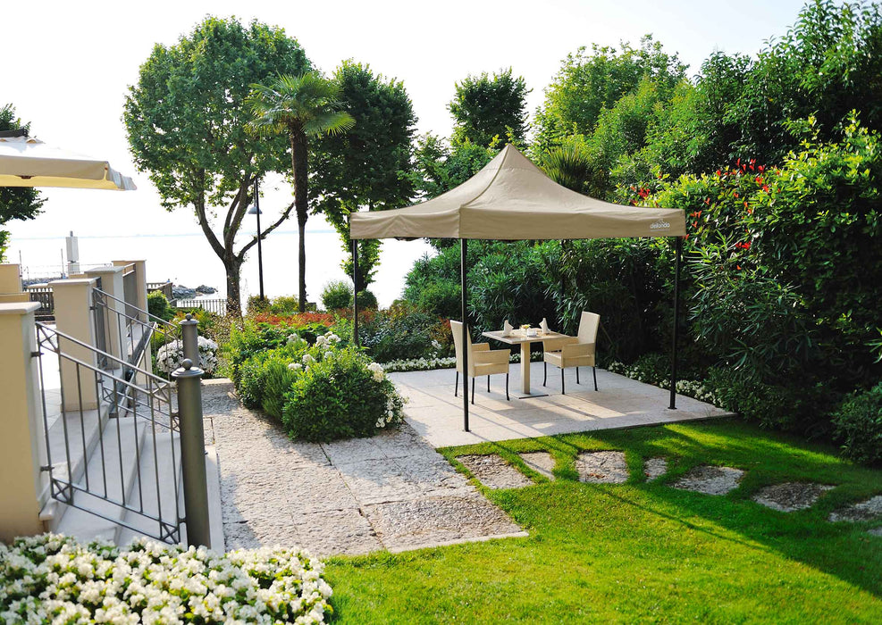 Premium 3x3m Pop-Up Gazebo & Side Walls, Water Resistant, Carry Bag, Stakes & Weight Bags - Beige - DG164