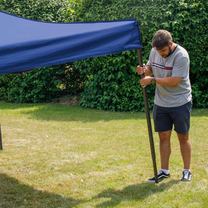 Premium 2x2m Pop-Up Gazebo, Heavy Duty, Water Resistant With Carry Bag, Stakes & Weight Bags - Blue - DG127