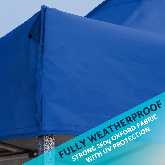 Premium 2x2m Pop-Up Gazebo, Heavy Duty, Water Resistant With Carry Bag, Stakes & Weight Bags - Blue - DG127