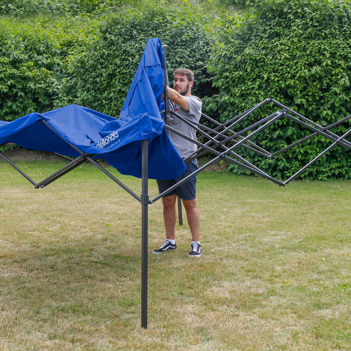 Premium 2x2m Pop-Up Gazebo, Heavy Duty, Water Resistant With Carry Bag, Stakes & Weight Bags - Blue - DG127