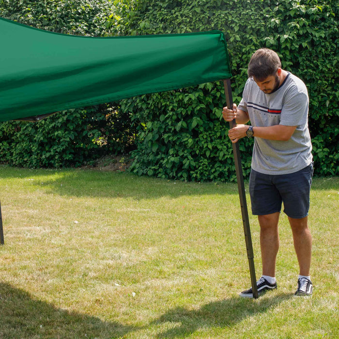 Premium 3x3m Pop-Up Gazebo & Side Walls, Water Resistant With Carry Bag, Stakes & Weight Bags - Green - DG166