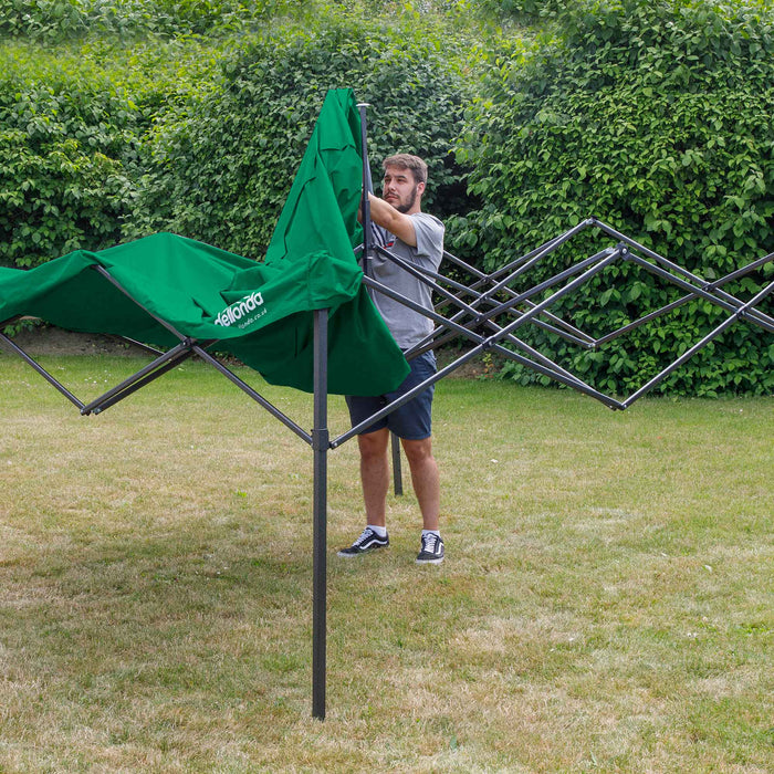 Premium 3x3m Pop-Up Gazebo & Side Walls, Water Resistant With Carry Bag, Stakes & Weight Bags - Green - DG166