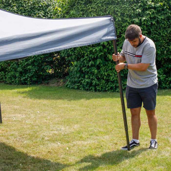 Premium 2x2m Pop-Up Gazebo, Heavy Duty, Water Resistant, Carry Bag, Stakes & Weight Bags - Grey - DG129